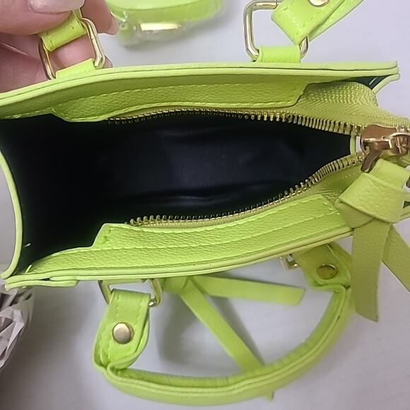 Women Hand Bag Mini Key Lime Green Shoulder Bag Crossbody Bag W Strap - Picture 4 of 10